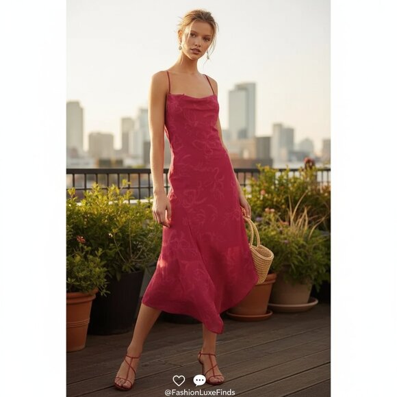 NWT Cmeo Collective On and Off Midi Dress ROSE - Picture 1 of 4